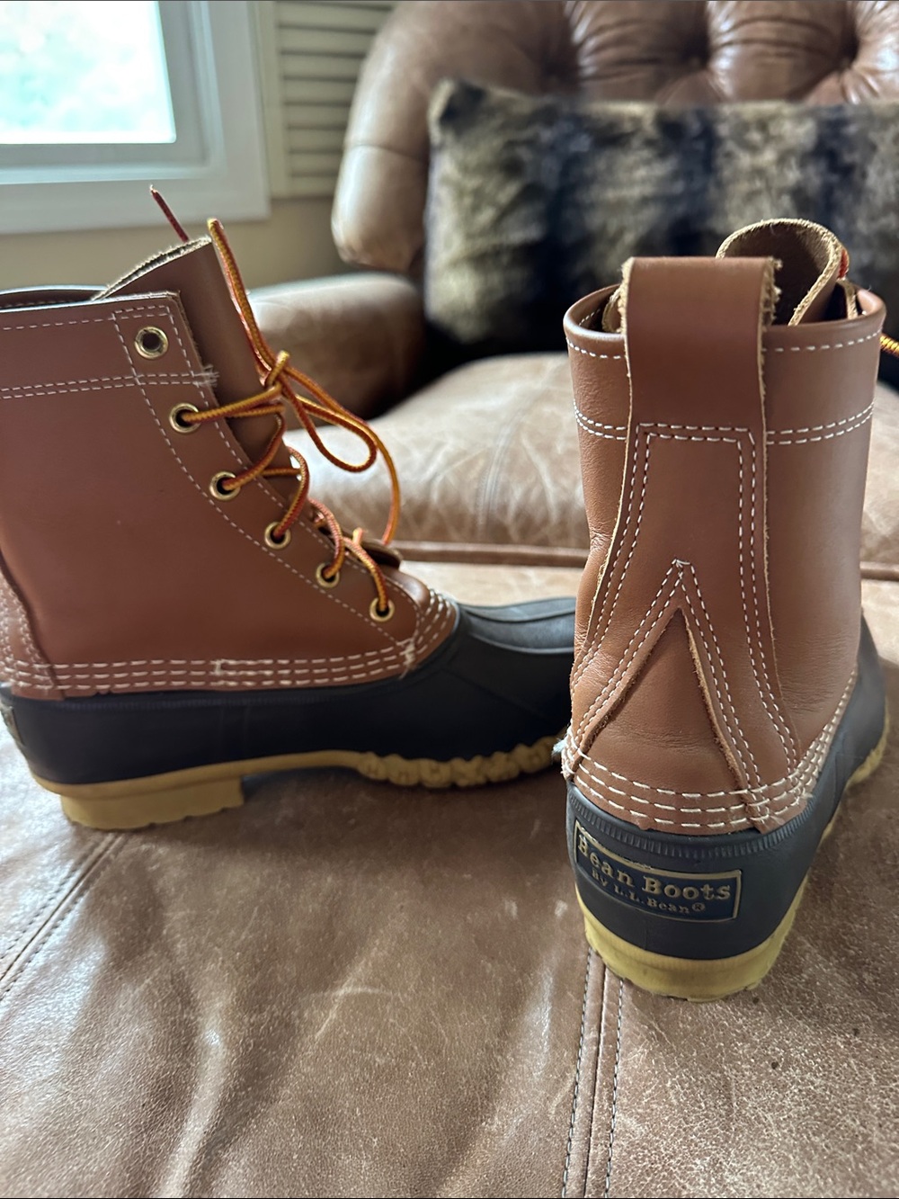 L.L. Bean Brown and Black Leather Duck Boots